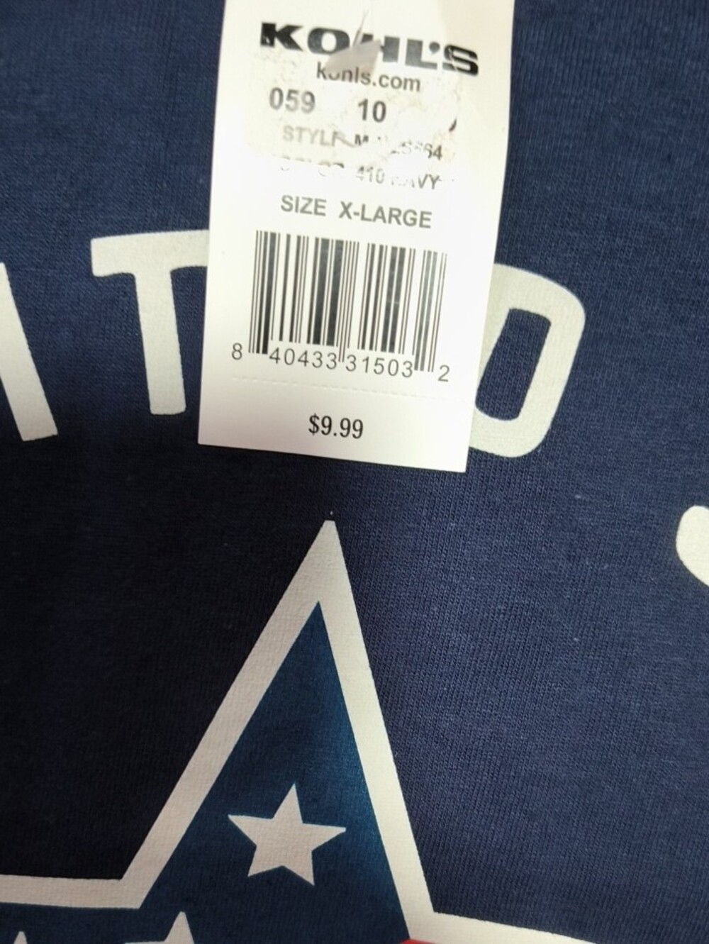 Kohl's Navy Short-Sleeve USA Star Graphic Tee - Picture 2 of 2